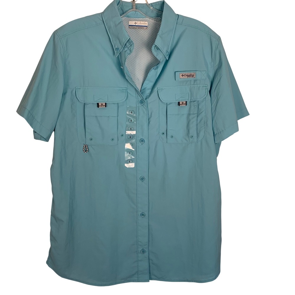 Columbia PFG Tamiami II Short Sleeve Fishing Shirt Blue Womens Small NWT - Picture 7 of 7